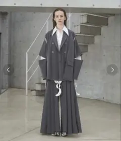 【完売品】4タックプリーツバギーフレアパンツ/グレー/3