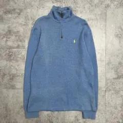 90s PolobyRalphLauren ハーフジップコットン ニット M