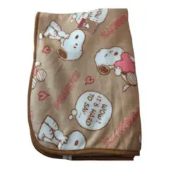 スヌーピー ひざ掛け ブランケット 裏ボア 70×100