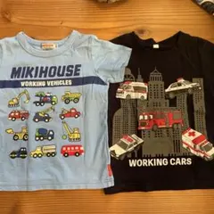 Miki House &ノーブランド 作業車両 Tシャツ 2枚セット 100