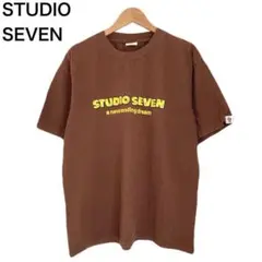 スタジオセブン　デカロゴ　プリント　アニマル　ブラウン　刺繍　半袖　Tシャツ　Sのサムネイル