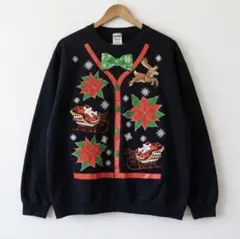 ジャージーズ クリスマス スウェット トレーナー ブラック XL
