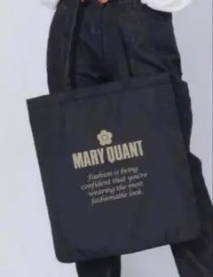 MARY QUANT マリークワントゴールドロゴトートバッグ　ブラック　黒のサムネイル