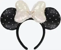 ディズニーカチューシャ ミニー パール キルティング スパンコール