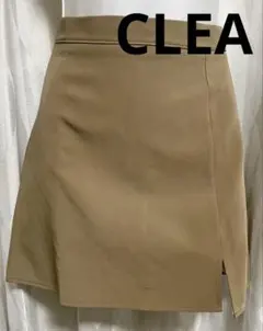【タグ付き】CLEA スリット台形ミニスカート/スカパン ブラウン