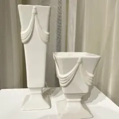 クレイ　フラワーベース　花瓶　ホワイト　Clay