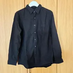 ユニクロ フランネルシャツ ブラック 黒 L