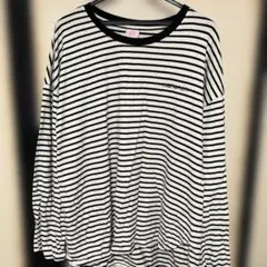 しまむら ボーダーロンT 長袖 トップス 大きいサイズ 4L