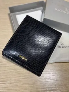イタリア　ミラーション　新品未使用　mila shon 二つ折り財布　ブラックのサムネイル