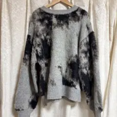 jeanasis アニマルライクパターンプルオーバー　グレー