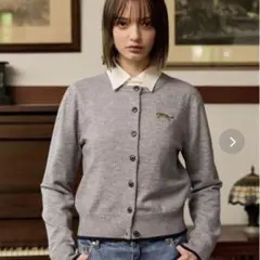 タイガーエンブロイダリークルーネックカーディガン