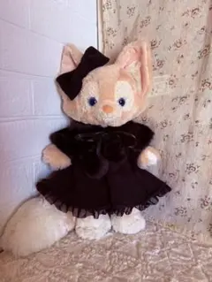 リーナベル ブラック ケープ付き Aラインワンピース