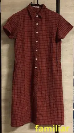 familiar ファミリアチェック　大人用　サッカー素材　　ワンピース