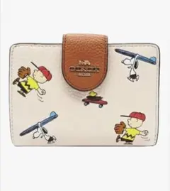 COACH スヌーピー 二つ折り財布 並行輸入品:アウトレット品