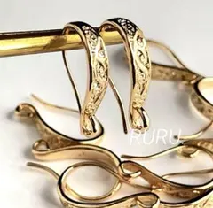 14kgf デザインフックピアス　5ペア(10個)