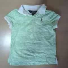 Polo Ralph Lauren 緑のチェック ポロシャツ 3/3T
