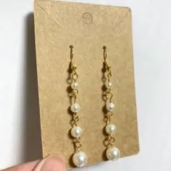 ハンドメイドピアス パールピアス