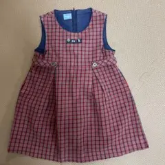 専用ファミリア 100サイズ　チェック　ワンピース　ジャンパーススカート 双子①