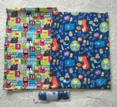 ハギレ 布地 モンスター カラー紐 男の子 ハンドメイド