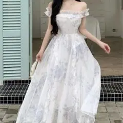 DAZY シフォンフローラル　オフショルダー ドレス　ワンピース　XLサイズ