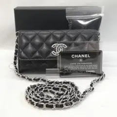 【美品】CHANEL（シャネル）シャネル19　キャビアスキン　長財布