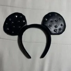 スタッズ付き黒ミッキー耳カチューシャ