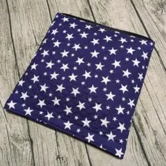 防災頭巾カバー　座布団　正方形　星柄　紺色　ハンドメイド　入園入学