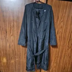 黒いロングコート ダブルブレスト