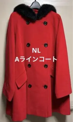 赤ダブルブレストコート NL 9号 大きめ Aライン　クリスマス 可愛い