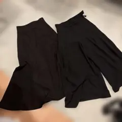 ブラック 黒 ロングスカート ズボン ユニクロ cocoa オフィスカジュアル