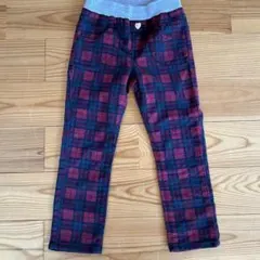 赤のチェック柄長ズボン 110cm