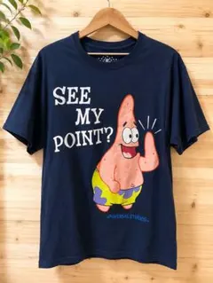 スポンジ・ボブ パトリック Tシャツ L ネイビー USJ ユニバーサルスタジオ