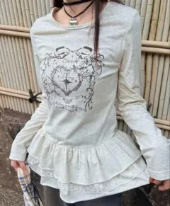 試着のみ SHEIN ライトグレー 長袖 トップス L