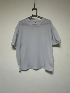 美品☆ユニクロ UNIQLOシアークルーネックT☆L・ライトグレー