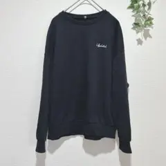 【ジーユー 】ユニセックス　刺繍ロゴ トレーナー ブラック Mサイズ