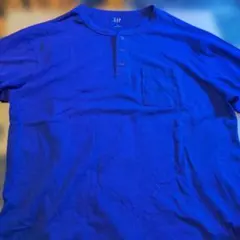 GAP ヘンリーネック Tシャツ ブルー Lサイズ