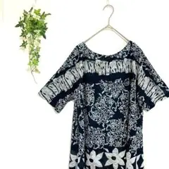 Pienza♡シアーワンピース　レディース　ブラック　アジアン　総柄