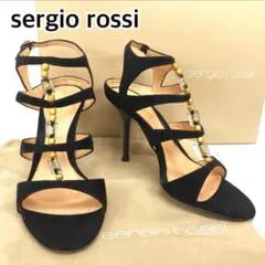 【オススメ✨】セルジオロッシ sergio rossi スエードサンダル　黒のサムネイル
