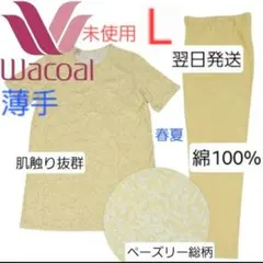 高級　ペーズリー柄　Wacoal　 パジャマ L　薄手　未使用　パジャマ上下　綿