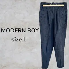 MODERN BOY ズボン　パンツ　ボトムス　ストライプ　ブラック　カジュアル