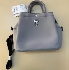 ROOTOTE × PEANUTS スヌーピー 刺繍 ミニトート（グレー）