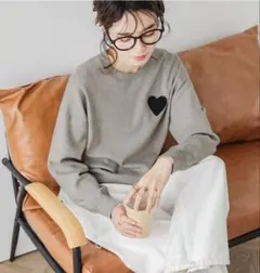 La-gemme グレー ハートニット