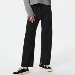 【新品タグ付き】UNIQLO ウォッシャブルニットリブパンツ ブラック M