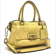 COACHショルダーバッグ クリスティンレザー サッチェル イエロー
