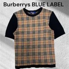 BURBERRYS BLUE LABEL バーバリー　半袖ニット　ノバチェック