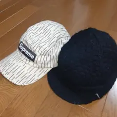 Supremeキャップ2点まとめ売り(レインドロッ　つば付きニット黒)
