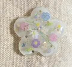 「1223」レジンヘアゴム　ポニーフック　ブローチ　マグネット