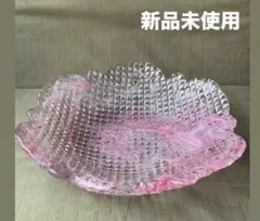 IWATA GLASS 岩田ガラス 大皿 花器 フラワーベース レトロ ピンク