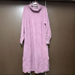 【即購入可】UNIQLO スフレヤーンタートルネックワンピース　M ロング丈