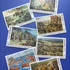 4235 外国切手 韓国 1982年 朝鮮戦争の戦闘 歴史の絵画 7種